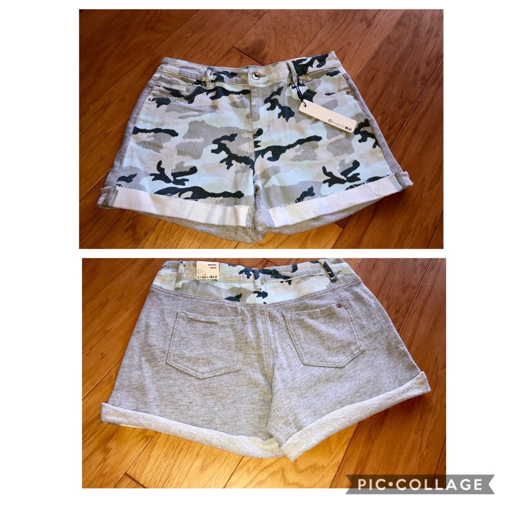 NWT Tractr Blu Relaxed French Terry & Denim Short